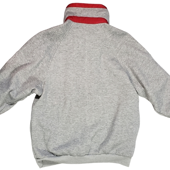 Vintage Reversible Jacket One Size 1X ? Nautical Print Nylon Fleece Coat Pockets - Picture 8 of 12